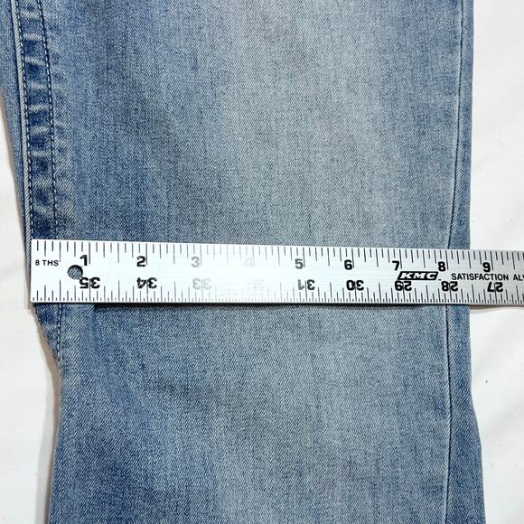 True Religion Joey Flare Legs Jeans Women 34x30 Light Blue Washed Low Rise - Picture 9 of 11